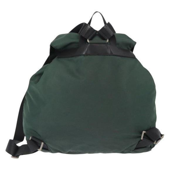 PRADA Backpack Nylon Green Silver Auth 159970