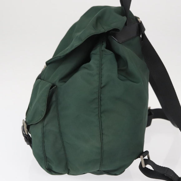 PRADA Backpack Nylon Green Silver Auth 159970