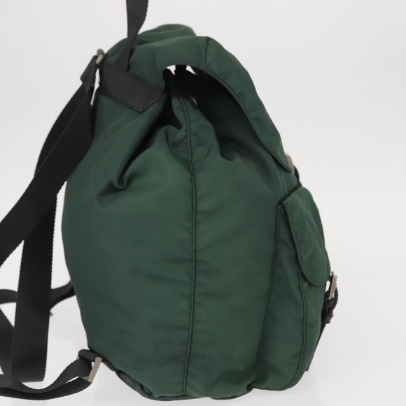 PRADA Backpack Nylon Green Silver Auth 159970