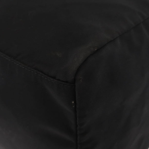 PRADA Hand Bag Nylon Silver Black Auth 159971