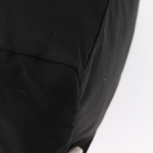 PRADA Hand Bag Nylon Silver Black Auth 159971