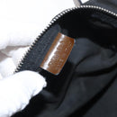 PRADA Hand Bag Nylon Silver Black Auth 159971-20