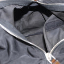 PRADA Hand Bag Nylon Silver Black Auth 159971-22