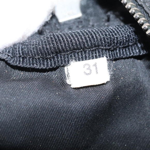 PRADA Hand Bag Nylon Silver Black Auth 159971