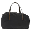 PRADA Hand Bag Nylon Silver Black Auth 159971-2