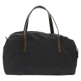 PRADA Hand Bag Nylon Silver Black Auth 159971 - 0