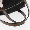 PRADA Hand Bag Nylon Silver Black Auth 159971-7