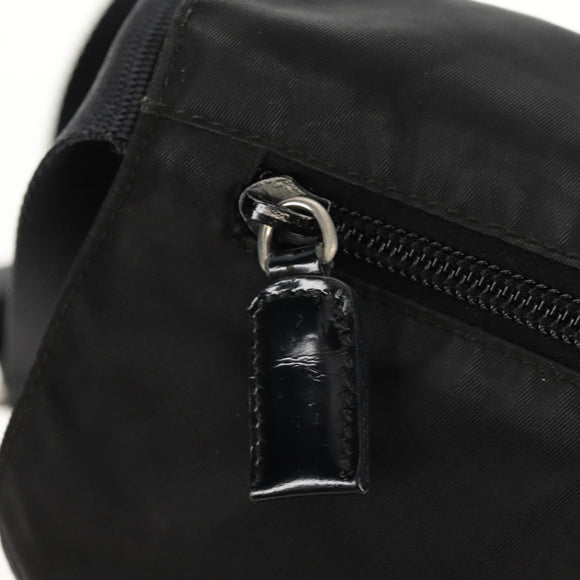 PRADA Shoulder Bag Nylon Silver Black Auth 159972