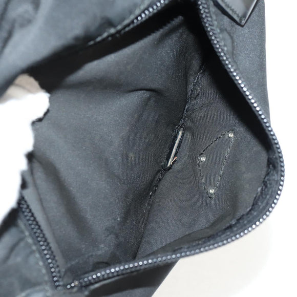 PRADA Shoulder Bag Nylon Silver Black Auth 159972