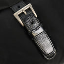 PRADA Shoulder Bag Nylon Silver Black Auth 159972-10