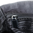PRADA Shoulder Bag Nylon Silver Black Auth 159972-23