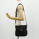 PRADA Shoulder Bag Nylon Silver Black Auth 159972-25