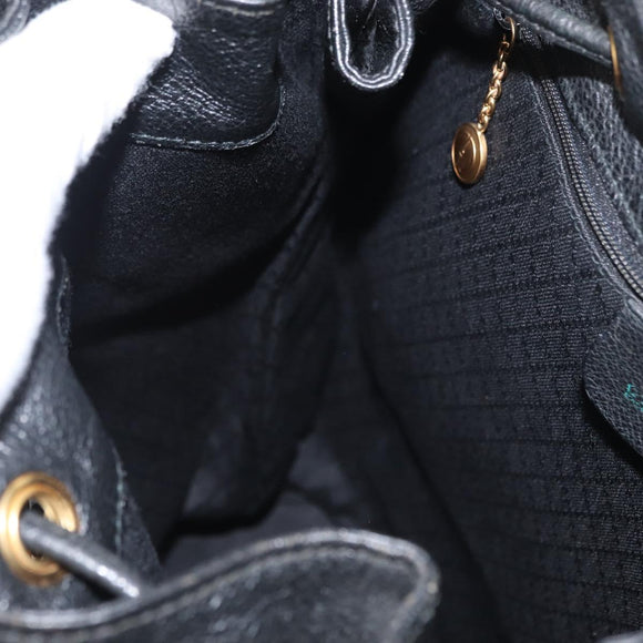 GUCCI Bamboo Backpack Suede Black Gold 003 2855 0043 0 Auth 159977