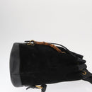 GUCCI Bamboo Backpack Suede Black Gold 003 2855 0043 0 Auth 159977-4