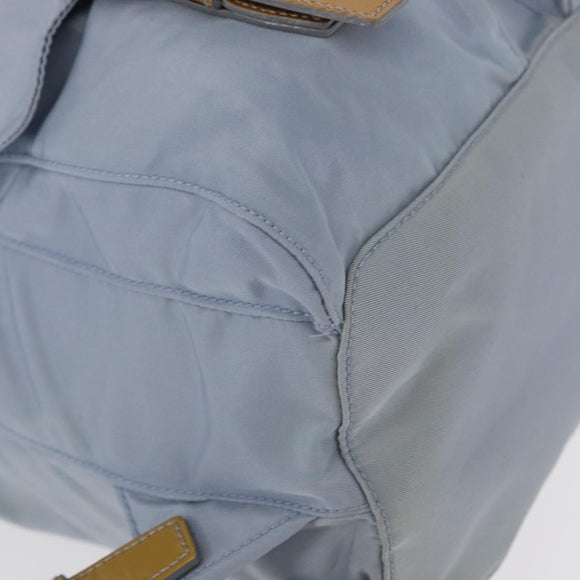 PRADA Backpack Nylon Light Blue Silver Auth 159978