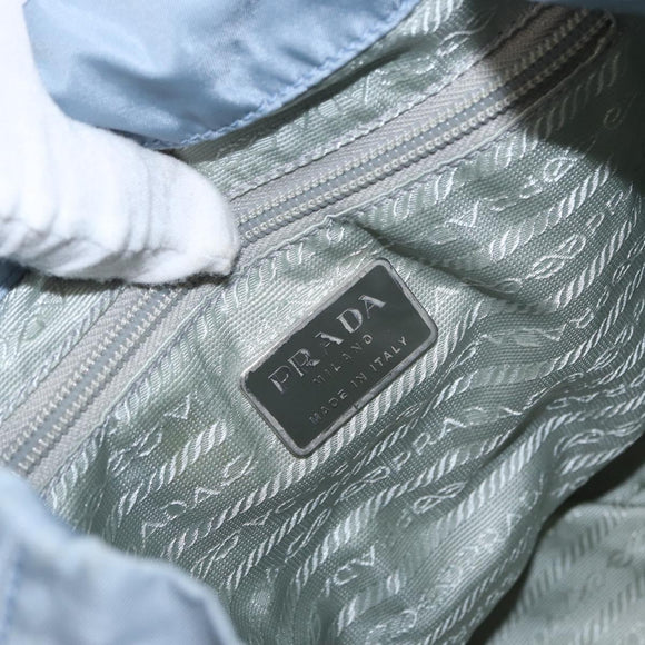 PRADA Backpack Nylon Light Blue Silver Auth 159978