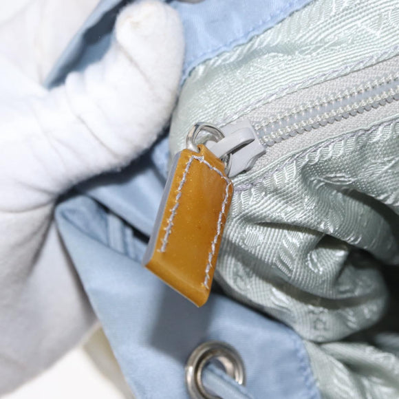 PRADA Backpack Nylon Light Blue Silver Auth 159978