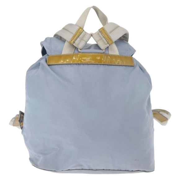 PRADA Backpack Nylon Light Blue Silver Auth 159978