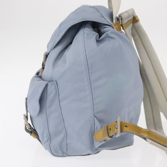 PRADA Backpack Nylon Light Blue Silver Auth 159978