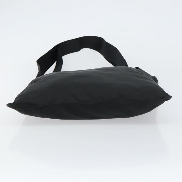 PRADA Shoulder Bag Nylon Silver Black Auth 159980