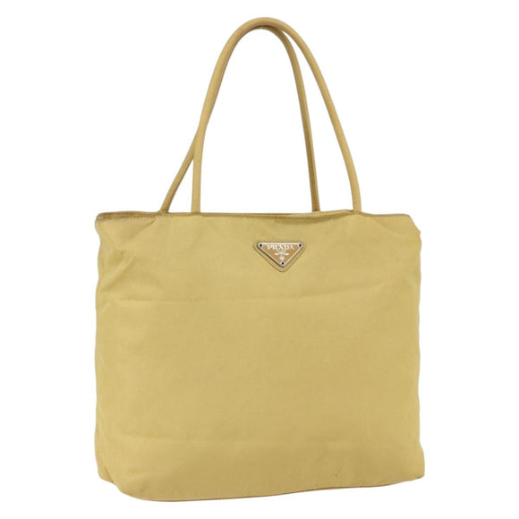 PRADA Hand Bag Nylon Yellow Auth 159981