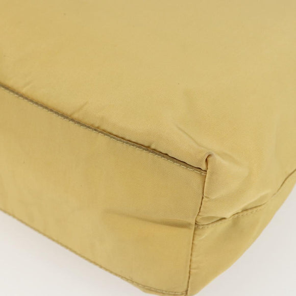 PRADA Hand Bag Nylon Yellow Auth 159981