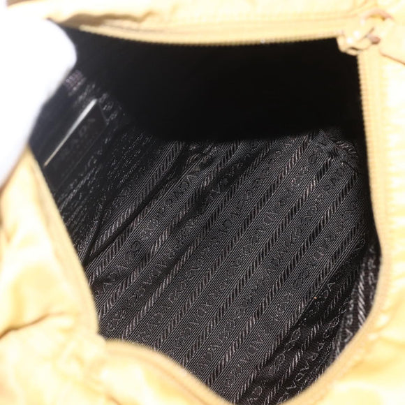 PRADA Hand Bag Nylon Yellow Auth 159981