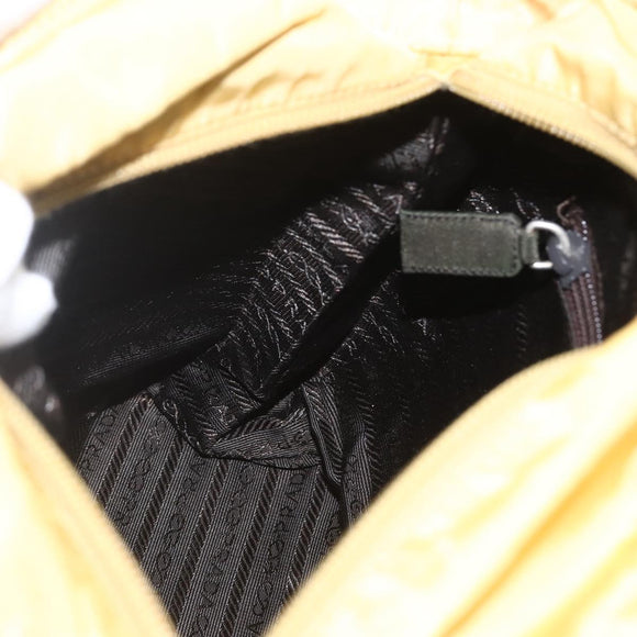 PRADA Hand Bag Nylon Yellow Auth 159981