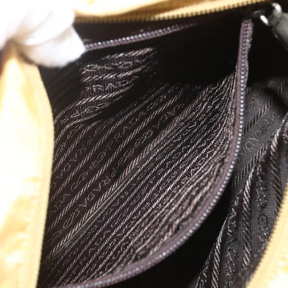 PRADA Hand Bag Nylon Yellow Auth 159981