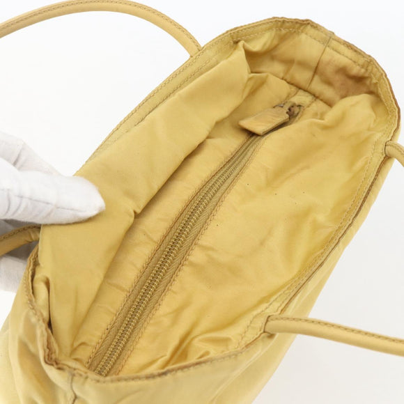 PRADA Hand Bag Nylon Yellow Auth 159981