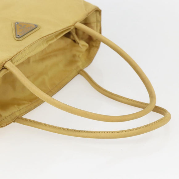 PRADA Hand Bag Nylon Yellow Auth 159981