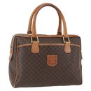 CELINE Macadam Canvas Boston Bag PVC Leather Brown Gold Auth 159982-1