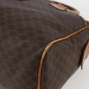 CELINE Macadam Canvas Boston Bag PVC Leather Brown Gold Auth 159982-10