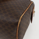 CELINE Macadam Canvas Boston Bag PVC Leather Brown Gold Auth 159982-12