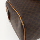 CELINE Macadam Canvas Boston Bag PVC Leather Brown Gold Auth 159982-13