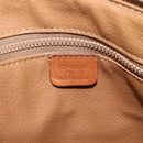 CELINE Macadam Canvas Boston Bag PVC Leather Brown Gold Auth 159982-16