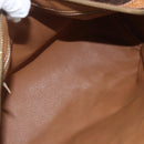 CELINE Macadam Canvas Boston Bag PVC Leather Brown Gold Auth 159982-18