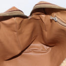 CELINE Macadam Canvas Boston Bag PVC Leather Brown Gold Auth 159982-20