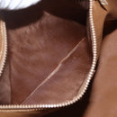 CELINE Macadam Canvas Boston Bag PVC Leather Brown Gold Auth 159982-21