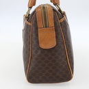 CELINE Macadam Canvas Boston Bag PVC Leather Brown Gold Auth 159982-5