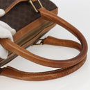 CELINE Macadam Canvas Boston Bag PVC Leather Brown Gold Auth 159982-7