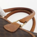 CELINE Macadam Canvas Boston Bag PVC Leather Brown Gold Auth 159982-8