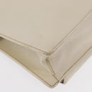 PRADA Hand Bag Safiano leather White Silver Auth 159983-14