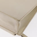 PRADA Hand Bag Safiano leather White Silver Auth 159983-15