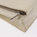 PRADA Hand Bag Safiano leather White Silver Auth 159983-16