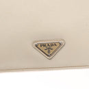 PRADA Hand Bag Safiano leather White Silver Auth 159983-17