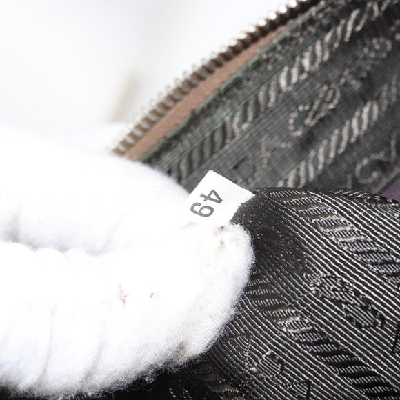 PRADA Hand Bag Safiano leather White Silver Auth 159983