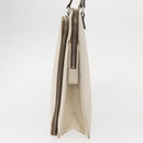 PRADA Hand Bag Safiano leather White Silver Auth 159983-4