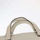 PRADA Hand Bag Safiano leather White Silver Auth 159983-8
