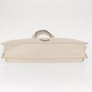 PRADA Hand Bag Safiano leather White Silver Auth 159983-5